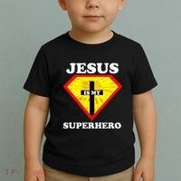 Jesus Is My Superhero Cute Powerful Christian Gift American Toddler T-Shirt thumb 2