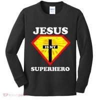 Jesus Is My Superhero Cute Powerful Christian Gift American Kids Long Sleeve Shirt thumb 0