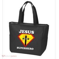 Jesus Is My Superhero Cute Powerful Christian Gift American Tote Bag thumb 3