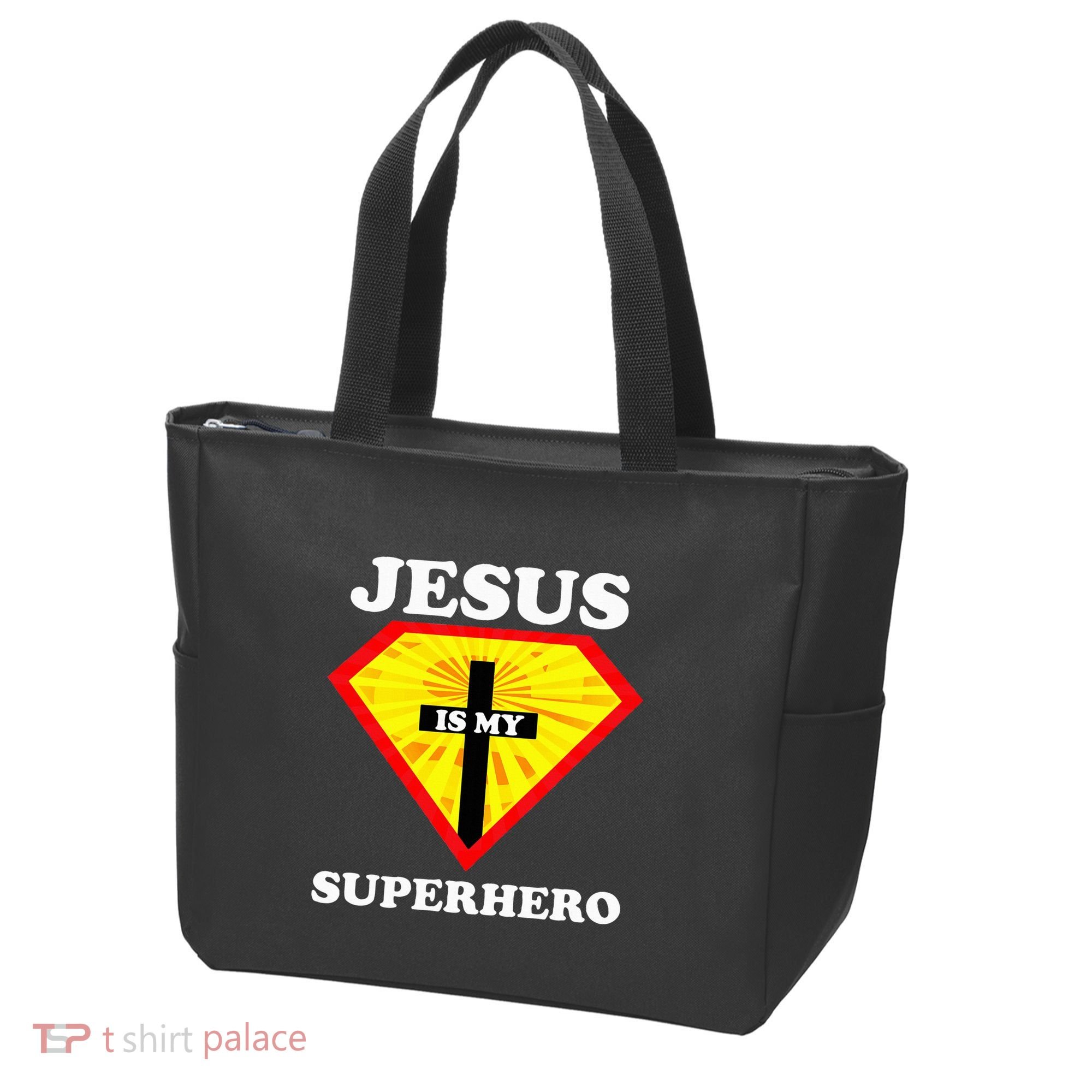 Jesus Is My Superhero Cute Powerful Christian Gift American Tote Bag