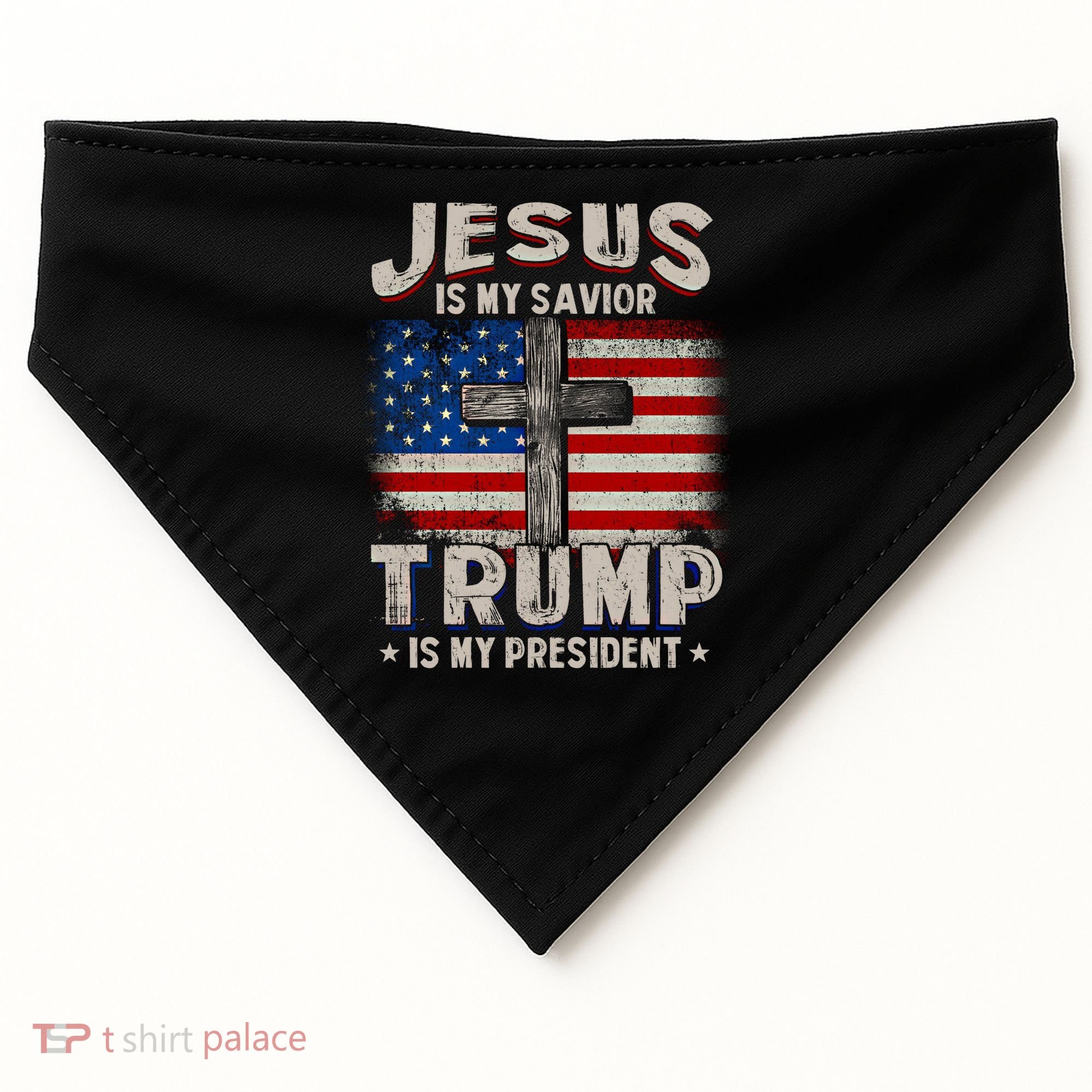 Jesus Is My Savior Trump Is My President Gift USA-Made Doggie Bandana