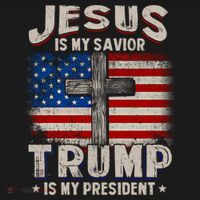 Jesus Is My Savior Trump Is My President Gift Women's Hoodie thumb 2