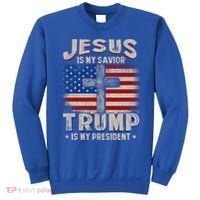 Jesus Is My Savior Trump Is My President Gift Sweatshirt thumb 0
