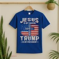 Jesus Is My Savior Trump Is My President Gift T-Shirt thumb 2