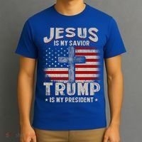 Jesus Is My Savior Trump Is My President Gift T-Shirt thumb 3