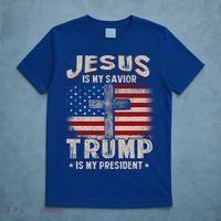Jesus Is My Savior Trump Is My President Gift T-Shirt thumb 5