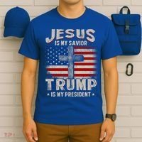 Jesus Is My Savior Trump Is My President Gift T-Shirt thumb 6