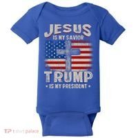 Jesus Is My Savior Trump Is My President Gift Baby Bodysuit thumb 0