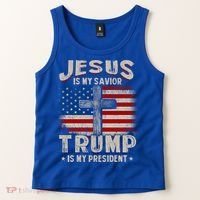Jesus Is My Savior Trump Is My President Gift Tank Top thumb 2