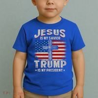 Jesus Is My Savior Trump Is My President Gift Toddler T-Shirt thumb 2