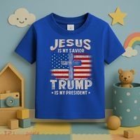 Jesus Is My Savior Trump Is My President Gift Toddler T-Shirt thumb 3
