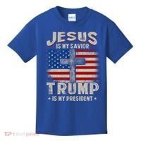 Jesus Is My Savior Trump Is My President Gift Kids T-Shirt thumb 0