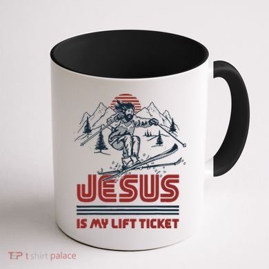 Jesus Is My Lift Ticket Coffee Mug back