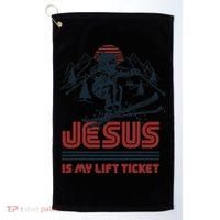 Jesus Is My Lift Ticket Golf Towel thumb 0