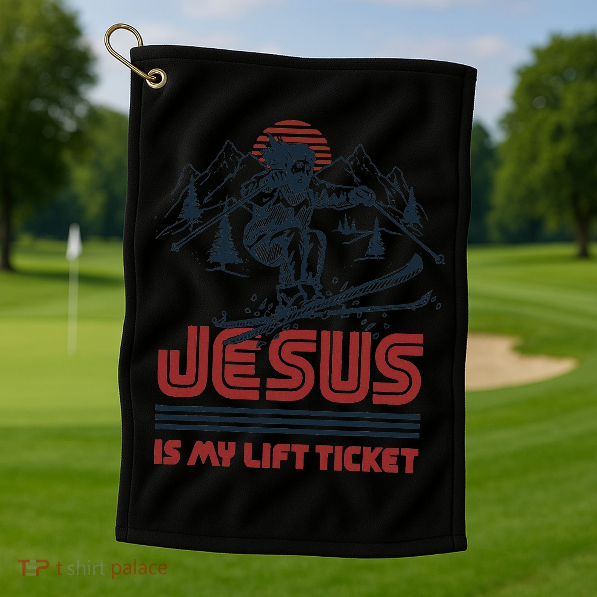 Jesus Is My Lift Ticket Golf Towel