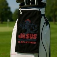 Jesus Is My Lift Ticket Golf Towel thumb 2