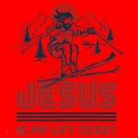 Jesus Is My Lift Ticket Santa Hat thumb 1