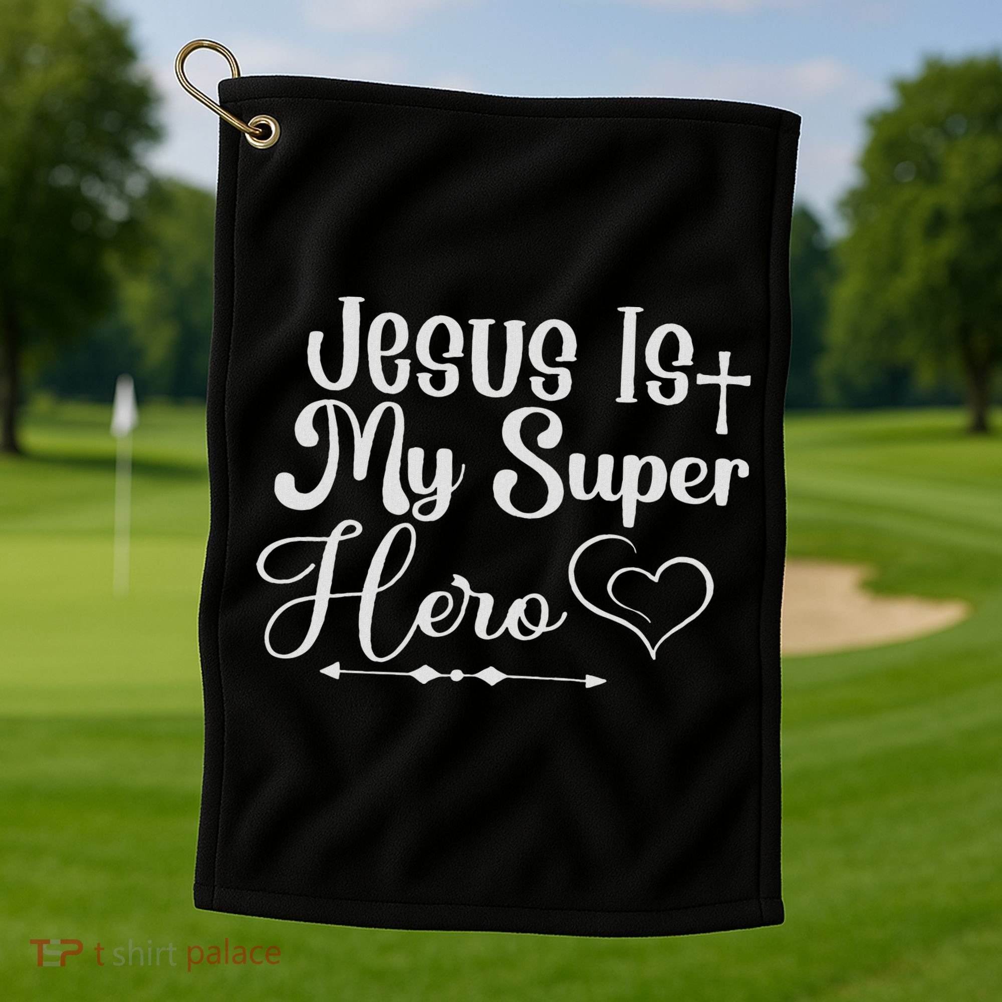 Jesus Is My Superhero Golf Towel