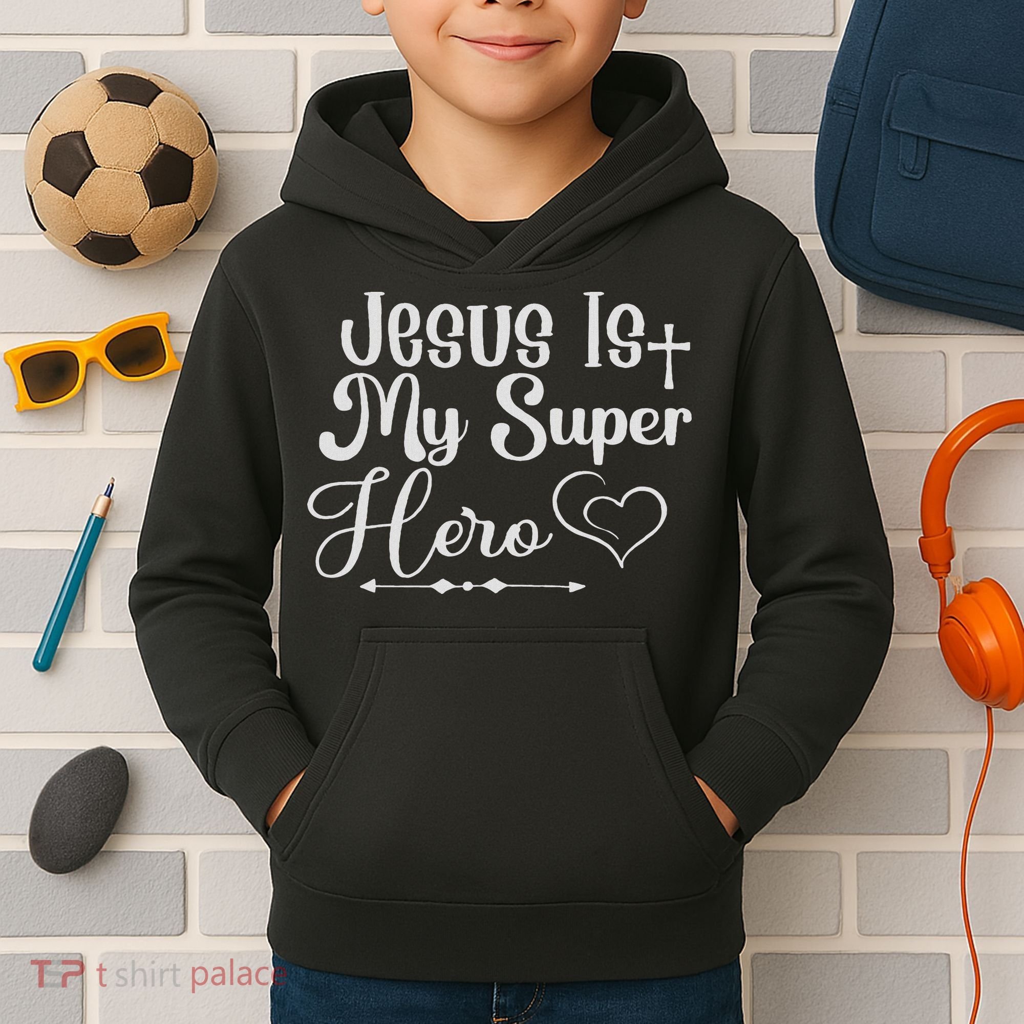 Jesus Is My Superhero Kids Hoodie