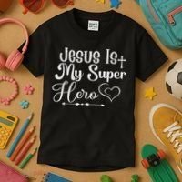 Jesus Is My Superhero Kids T-Shirt thumb 3