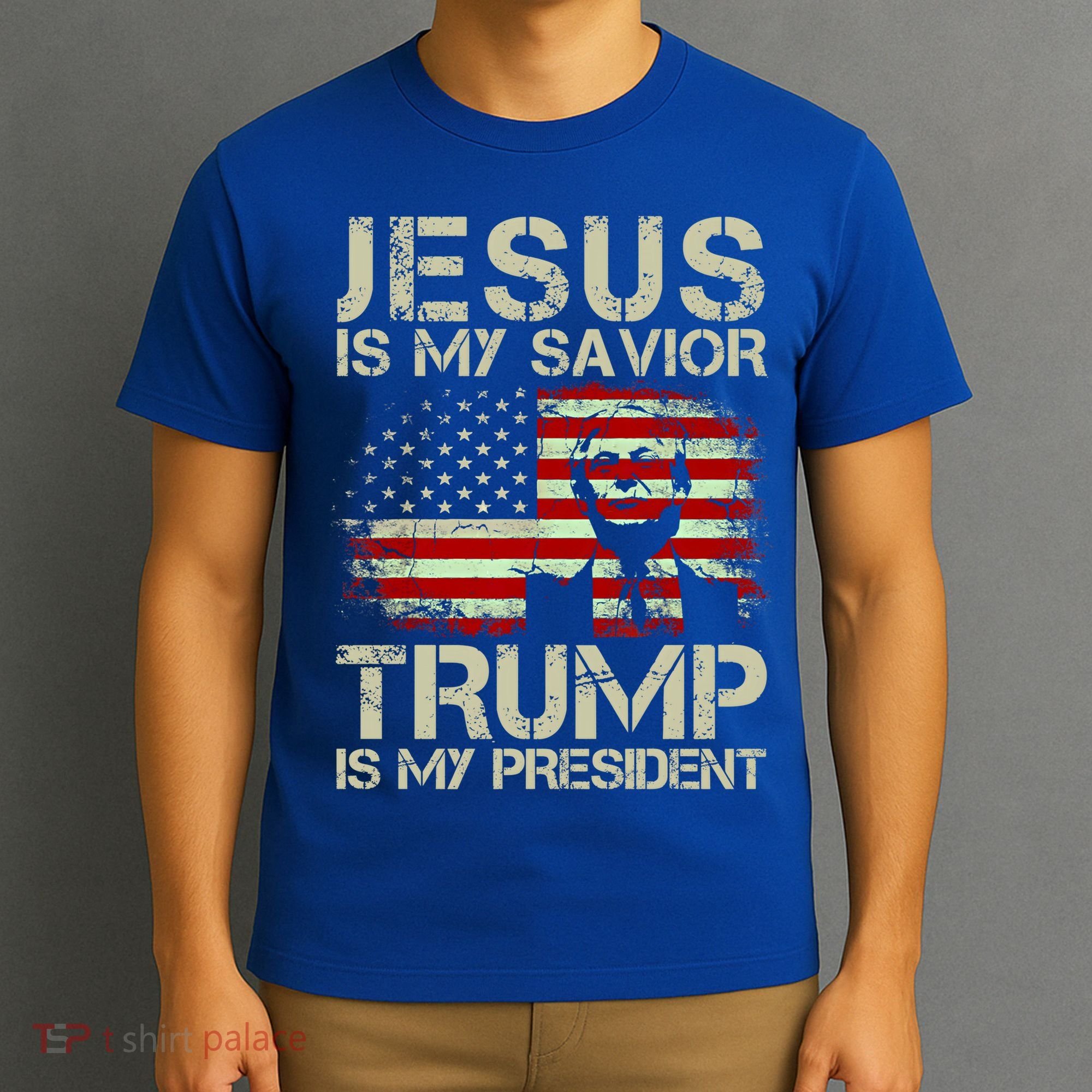Jesus Is My Savior Trump Is My President Trump 2024 Usa Flag Gift T-Shirt