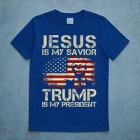 Jesus Is My Savior Trump Is My President Trump 2024 Usa Flag Gift T-Shirt thumb 5