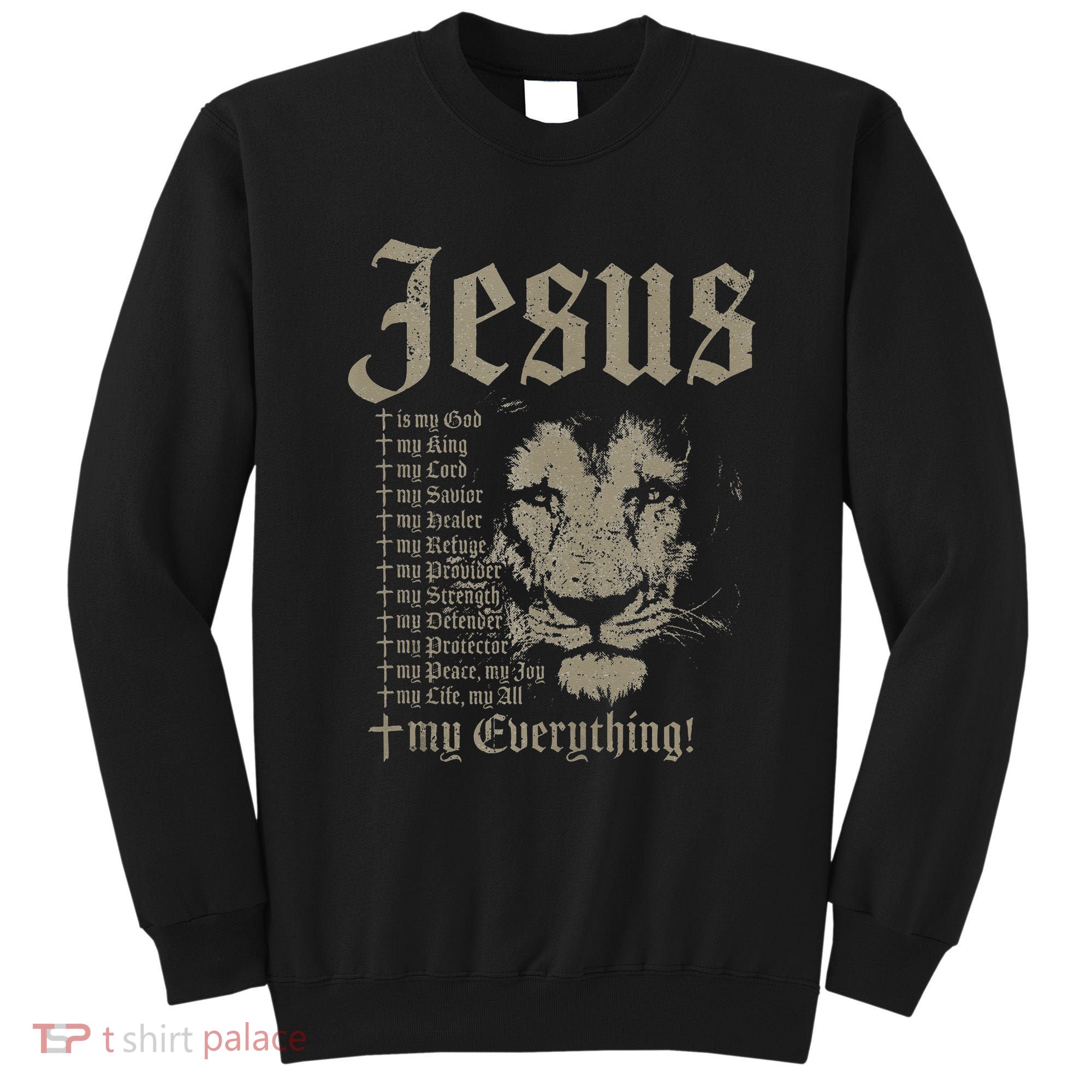 Jesus Is My God King Lord Savior Protector Lion Christian Sweatshirt