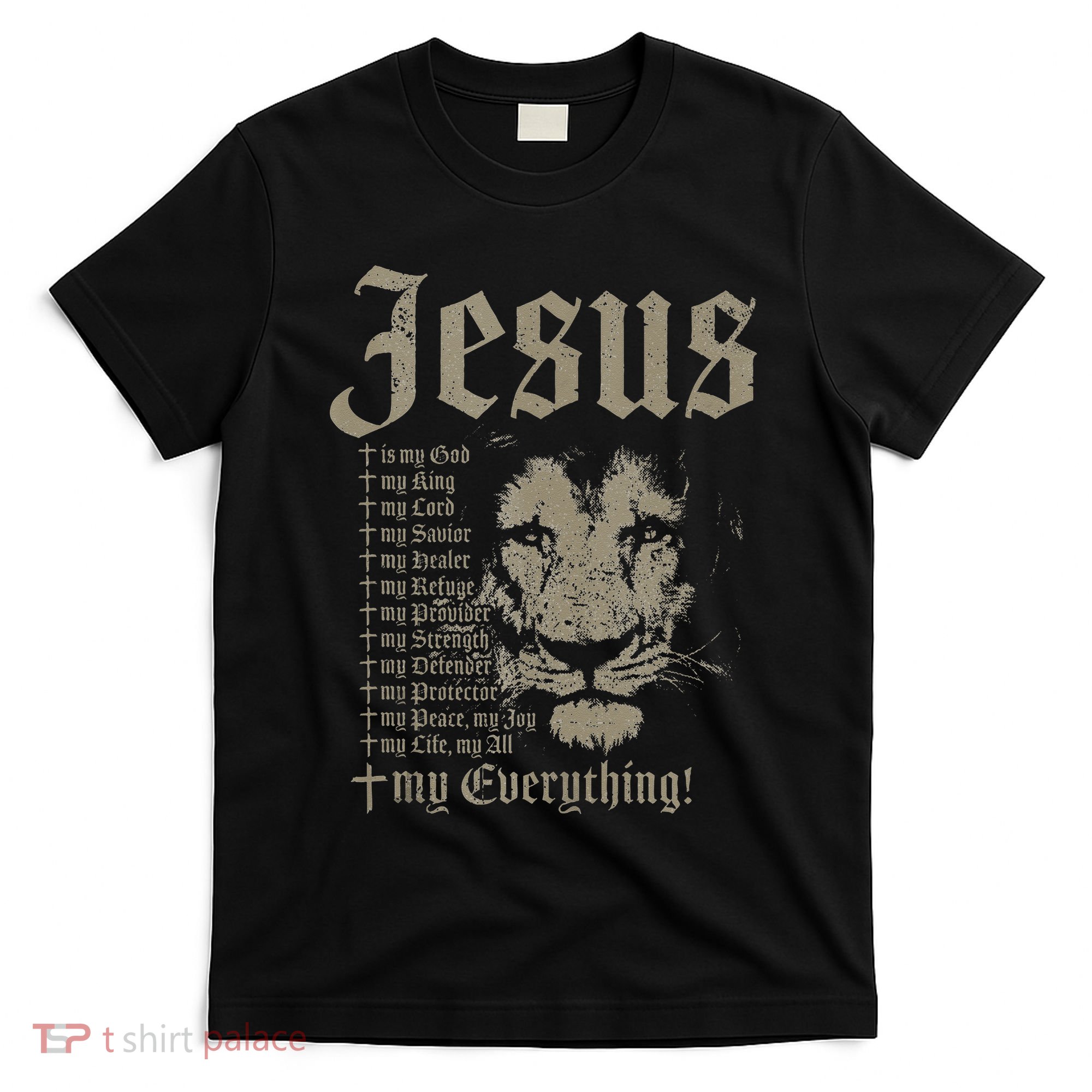Jesus Is My God King Lord Savior Protector Lion Christian T-Shirt