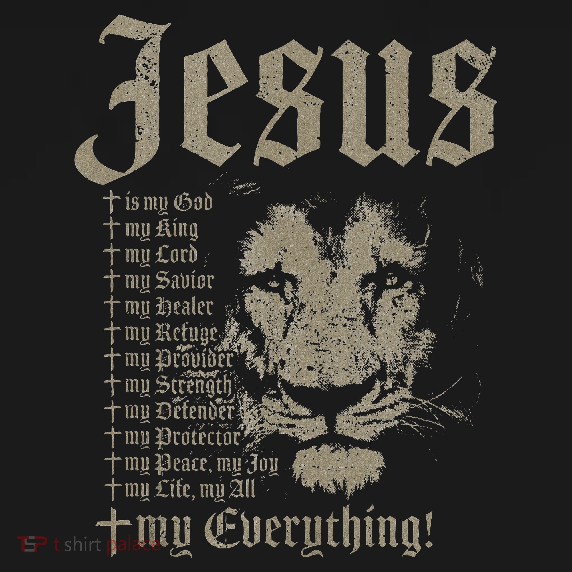 Jesus Is My God King Lord Savior Protector Lion Christian Tote Bag
