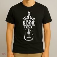 Jesus Is My Rock And That Is How I Roll Christian T-Shirt thumb 3