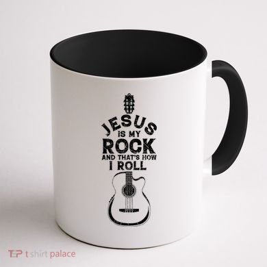 Jesus Is My Rock And That Is How I Roll Christian Coffee Mug back