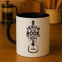 Jesus Is My Rock And That Is How I Roll Christian Coffee Mug thumb 4