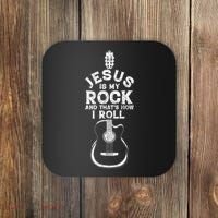 Jesus Is My Rock And That Is How I Roll Christian Coaster thumb 0