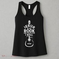 Jesus Is My Rock And That Is How I Roll Christian Women's Tank Top thumb 3