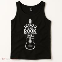 Jesus Is My Rock And That Is How I Roll Christian Tank Top thumb 2