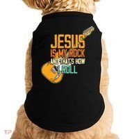 Jesus Is My Rock And That Is How I Roll Christian Doggie Tank thumb 0