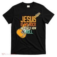 Jesus Is My Rock And That Is How I Roll Christian T-Shirt thumb 0