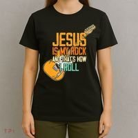 Jesus Is My Rock And That Is How I Roll Christian T-Shirt thumb 4