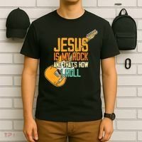Jesus Is My Rock And That Is How I Roll Christian T-Shirt thumb 6