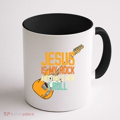 Jesus Is My Rock And That Is How I Roll Christian Coffee Mug back