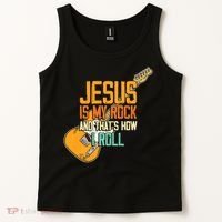 Jesus Is My Rock And That Is How I Roll Christian Tank Top thumb 2