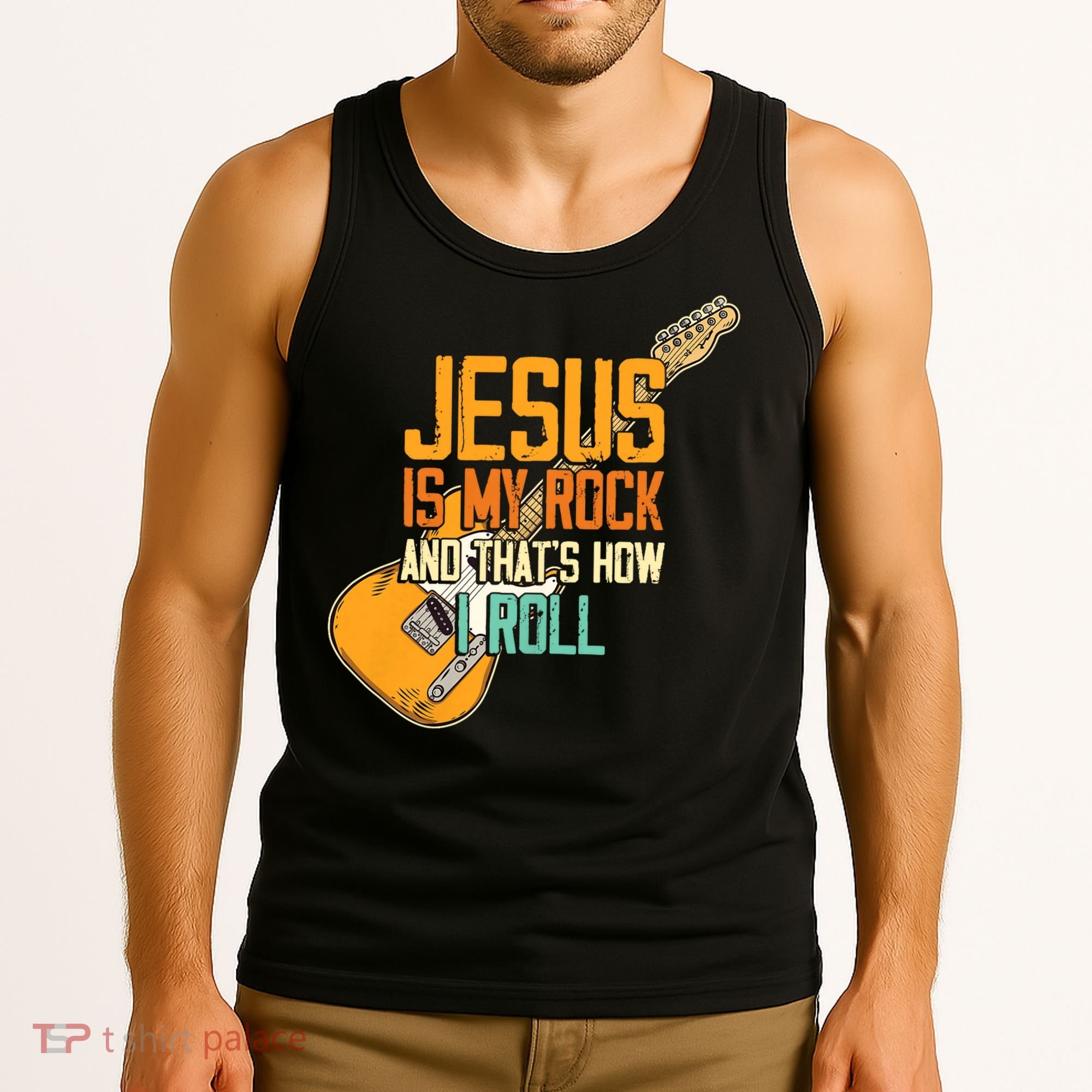 Jesus Is My Rock And That Is How I Roll Christian Tank Top