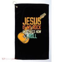 Jesus Is My Rock And That Is How I Roll Christian Golf Towel thumb 0