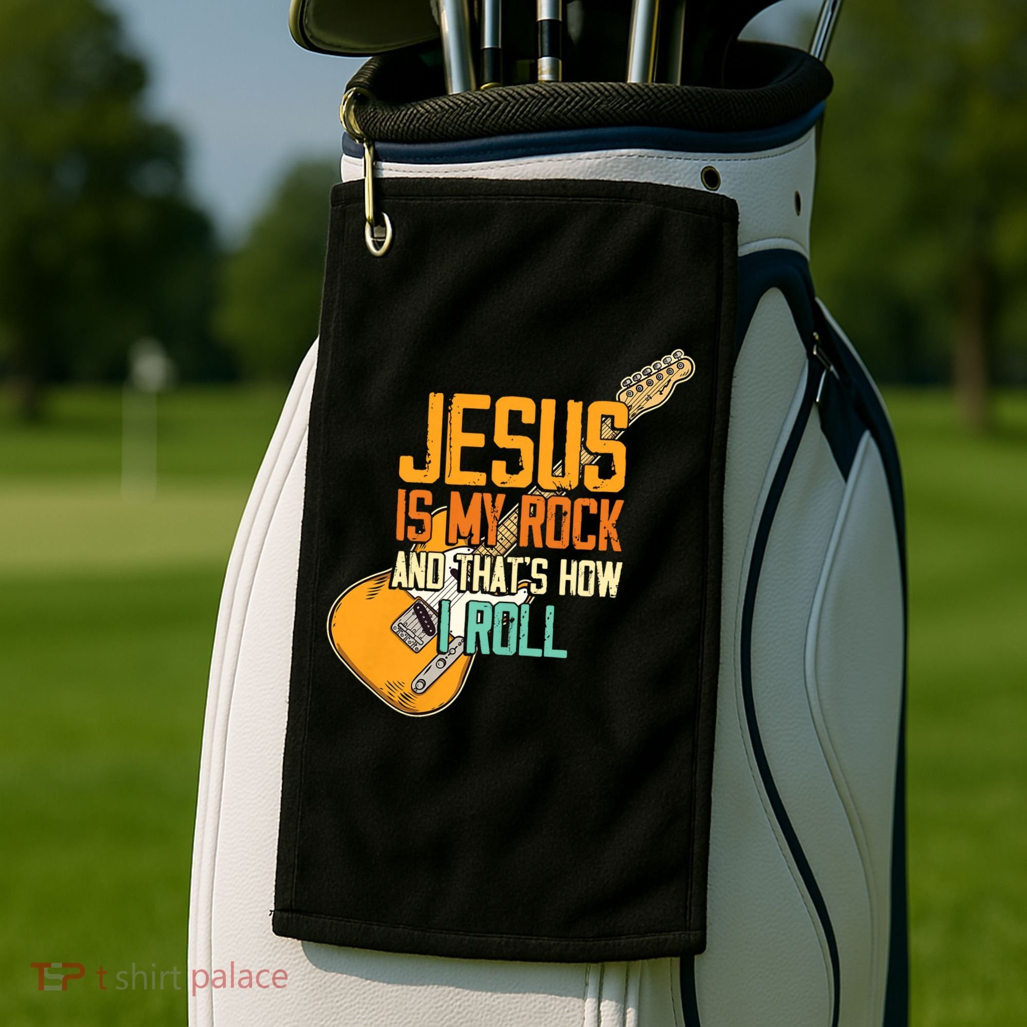 Jesus Is My Rock And That Is How I Roll Christian Golf Towel