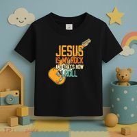 Jesus Is My Rock And That Is How I Roll Christian Toddler T-Shirt thumb 3