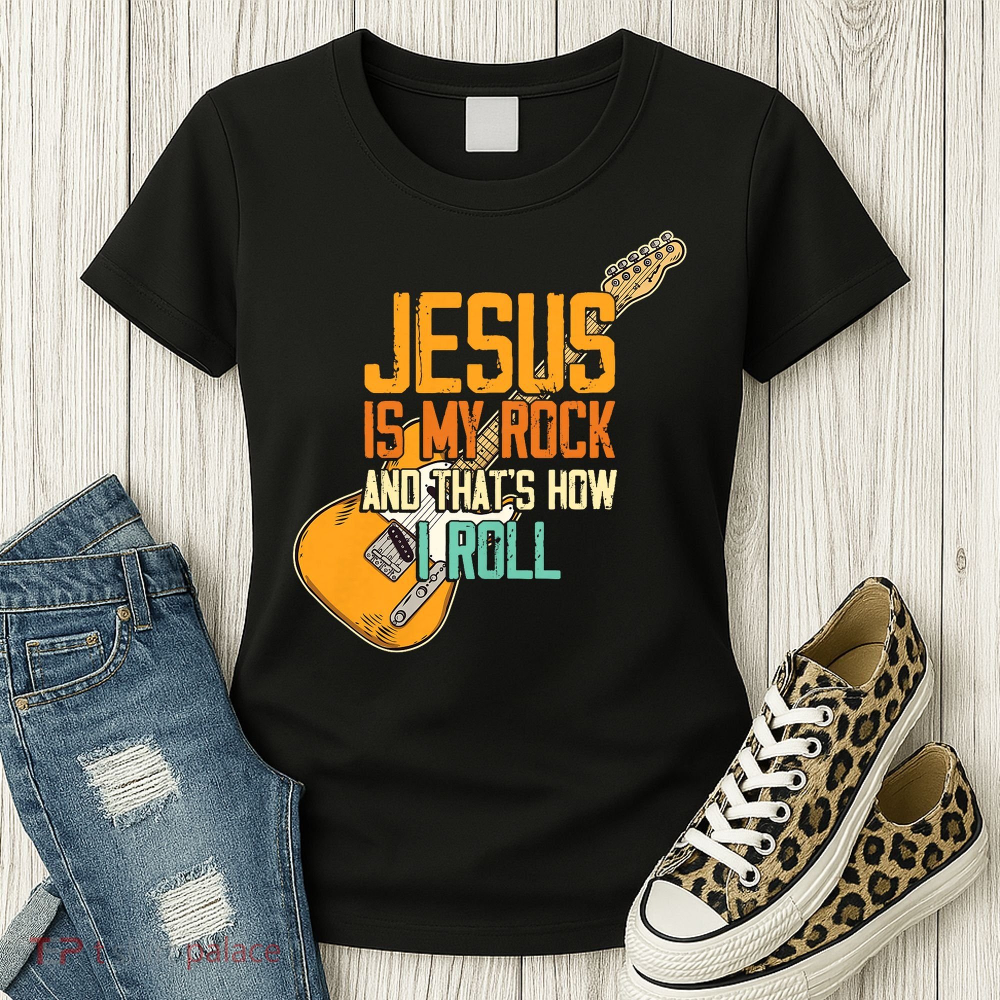 Jesus Is My Rock And That Is How I Roll Christian Women's T-Shirt