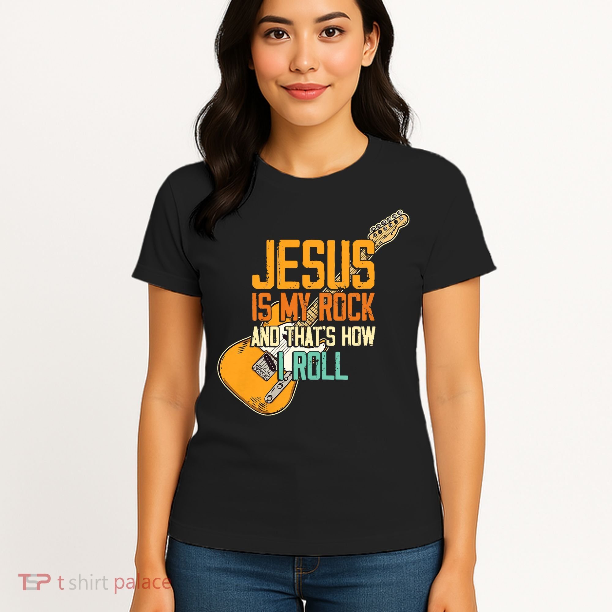 Jesus Is My Rock And That Is How I Roll Christian Women's T-Shirt