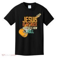 Jesus Is My Rock And That Is How I Roll Christian Kids T-Shirt thumb 0