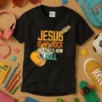 Jesus Is My Rock And That Is How I Roll Christian Kids T-Shirt thumb 3