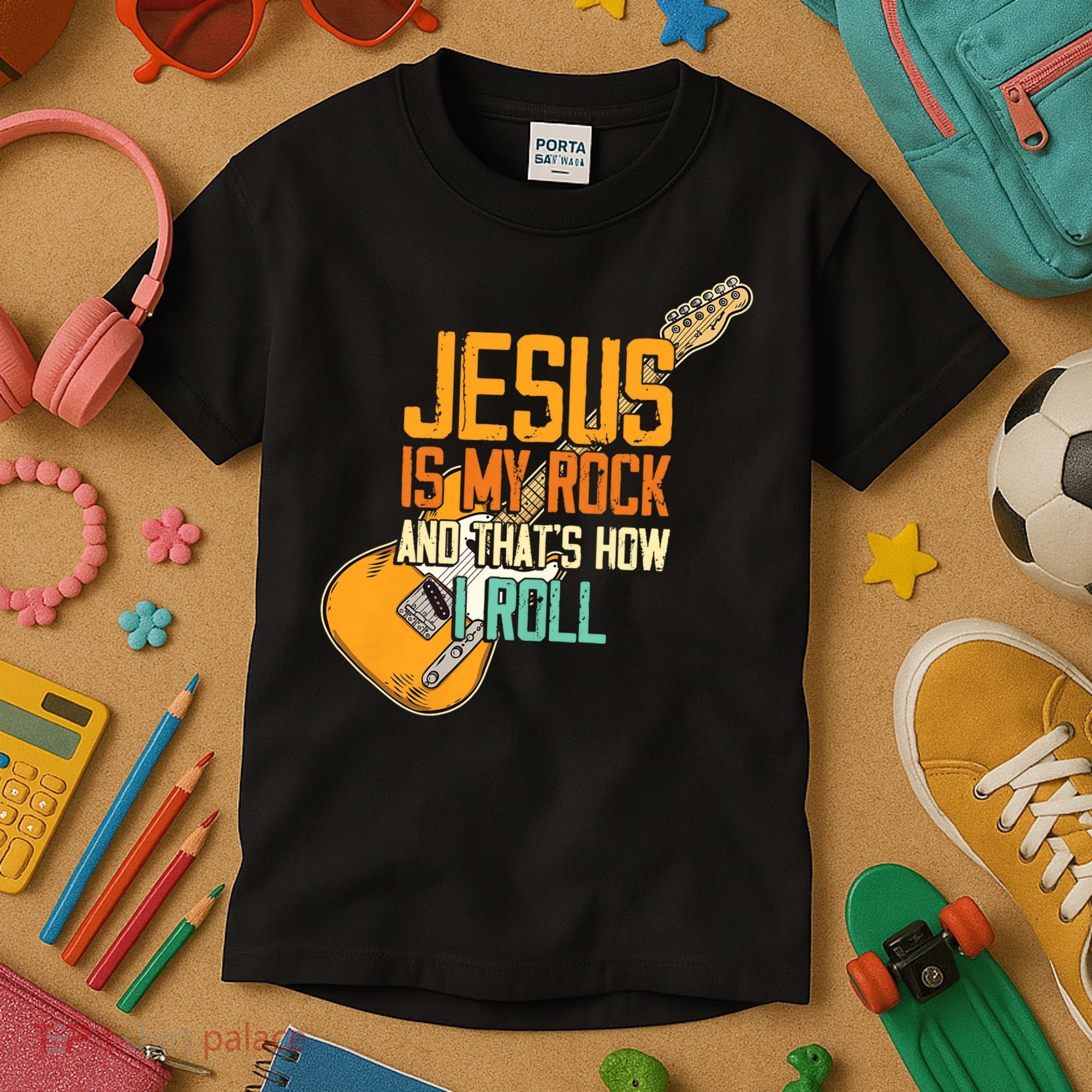 Jesus Is My Rock And That Is How I Roll Christian Kids T-Shirt